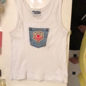 American Groove Love white tank
